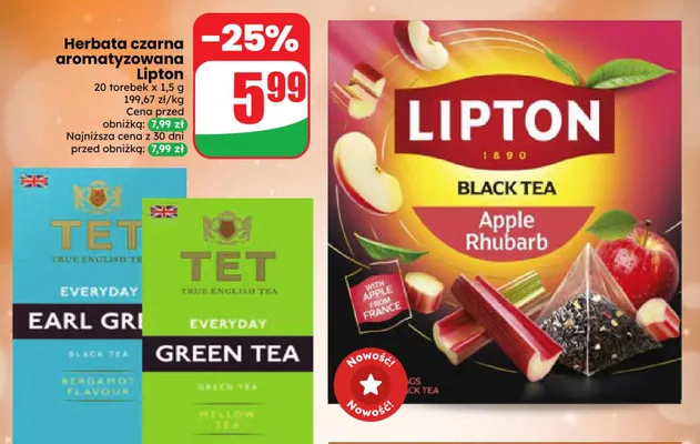 Herbata czarna aromatyzowana Lipton promocja w Dino