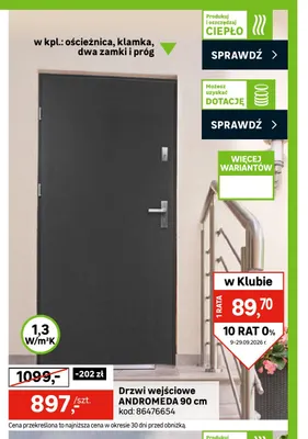 Drzwi wejściowe Andromeda 90 cm promocja w Leroy Merlin