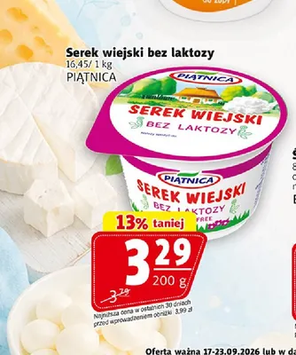 Serek wiejski bez laktozy Piątnica promocja w Prim Market