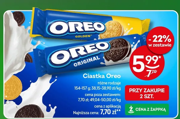 Ciastka Oreo różne rodzaje promocja w Żabka