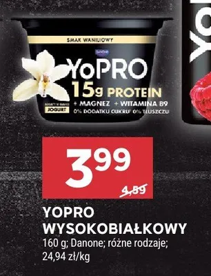 Jogurt YoPro wysokobiałkowy Danone różne rodzaje promocja w Stokrotka
