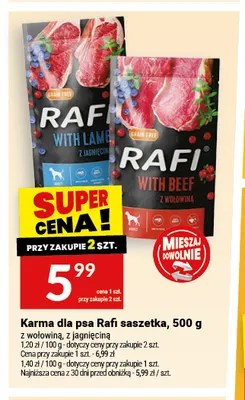 Karma dla psa Rafi saszetka z wołowiną promocja w Twój Market
