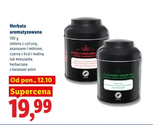 Herbata aromatyzowana czarna z liczi i maliną promocja w Lidl