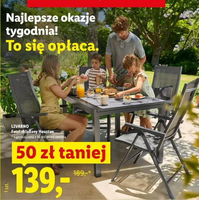 Fotel składany Houston promocja w Lidl