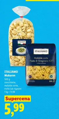 Makaron rigatoni Italiamo promocja w Lidl