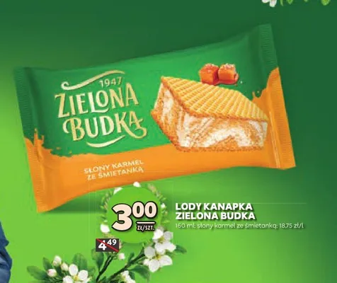 Lody kanapka słony karmel ze śmietanką Zielona Budka promocja w Stokrotka