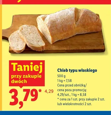 Chleb typu włoskiego promocja w Lidl