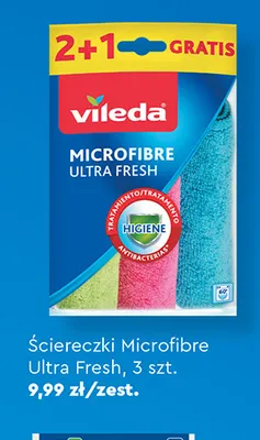 Ściereczki Microfibre Ultra Fresh Vileda 3-pak promocja w Biedronka