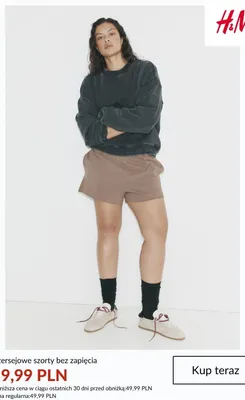 Szorty dżersejowe bez zapięcia H&M promocja w H&M