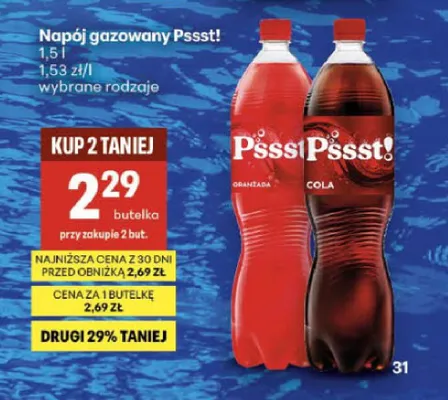 Napój gazowany Pssst! oranżada promocja w Delikatesy Centrum