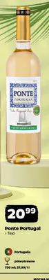 Wino białe półwytrawne Ponte Portugal Tejo promocja w Netto