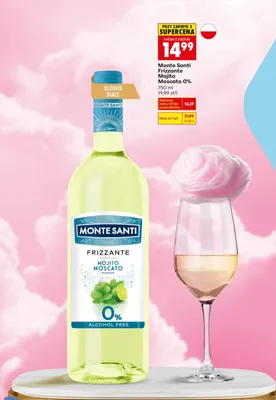 Monte Santi Frizzante Mojito Moscato 0% promocja w Biedronka