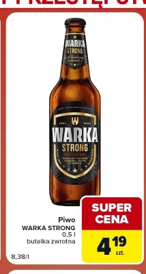 Piwo Warka Strong promocja w Carrefour Market