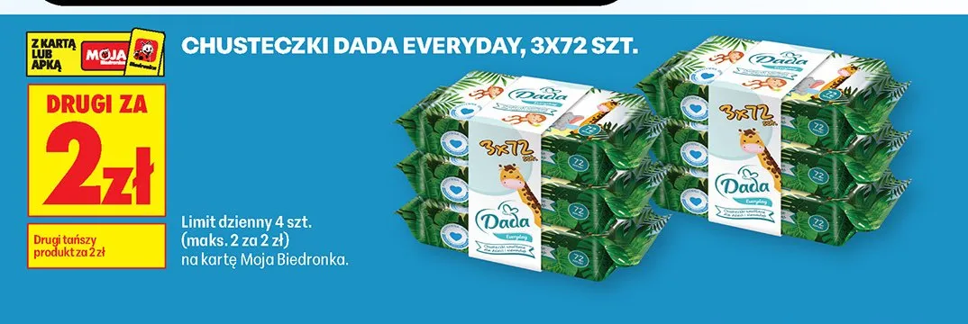 Chusteczki Dada Everyday 3-pak promocja w Biedronka