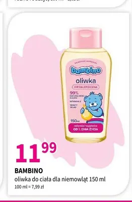 Oliwka do ciała dla niemowląt Bambino promocja w Drogerie Polskie