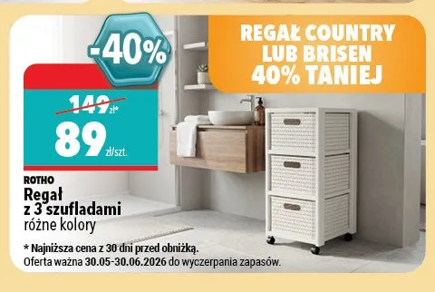 Regał z 3 szufladami Rotho promocja w Biedronka Home