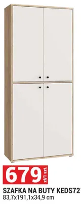 Szafka na buty KEDS721 System Kendray kolor piaskowy/dąb Mauvella 83,7x191,1x34,9cm promocja w Merkury Market