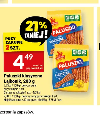 Paluszki klasyczne Lajkonik promocja w Twój Market