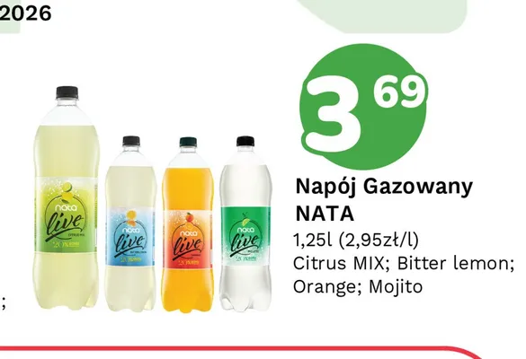 Napój gazowany Nata Live Citrus MIX promocja w Limonka