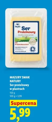 Ser proteinowy w plastrach Mazury Smak Natury promocja w Lidl