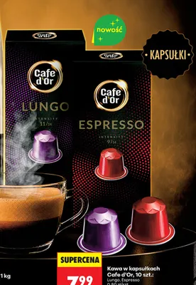 Kawa w kapsułkach Cafe d'Or Lungo 10-pak promocja w Biedronka