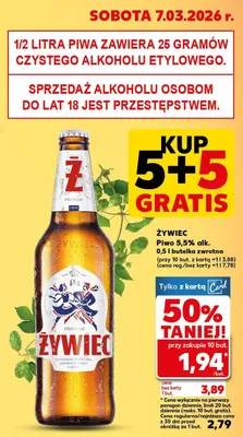 Piwo 5,5% alk. butelka zwrotna promocja w Kaufland