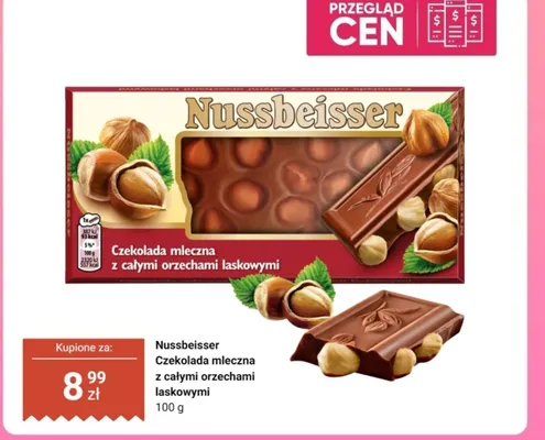 Czekolada mleczna z całymi orzechami laskowymi promocja w Biedronka
