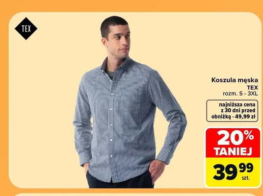 Koszula męska TEX promocja w Carrefour