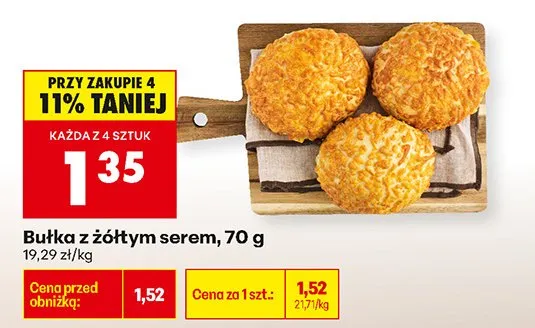 Bułka z żółtym serem promocja w Biedronka
