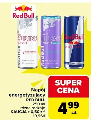 Napój energetyzujący Red Bull różne rodzaje promocja w Carrefour