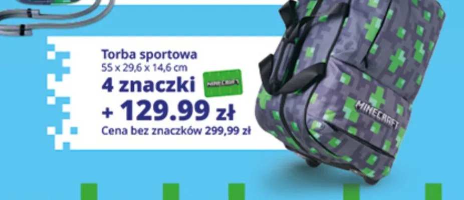 Torba sportowa Minecraft promocja w Auchan