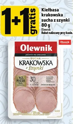 Kiełbasa krakowska sucha z szynki promocja w TOPAZ