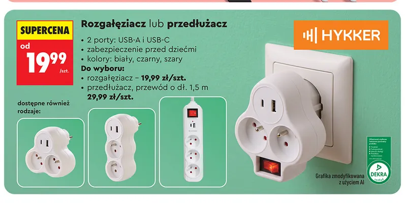 Rozgałęziacz Hykker promocja w Biedronka