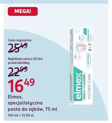 Specjalistyczna pasta do zębów Elmex promocja w Rossmann