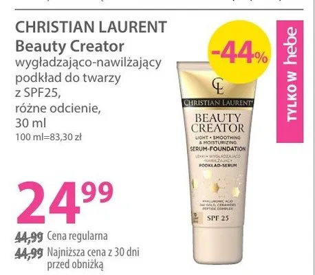 Beauty Creator wygładzająco-nawilżający podkład do twarzy z SPF 25, różne odcienie promocja w Hebe