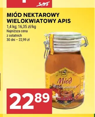 Miód nektarowy wielokwiatowy Apis promocja w Stokrotka
