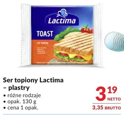Ser topiony Lactima - plastry różne rodzaje promocja w Makro