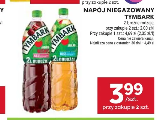 Napój niegazowany Tymbark wiśnia jabłko promocja w Stokrotka
