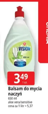 Balsam do mycia naczyń aloe vera/sensitive Visior promocja w Leclerc