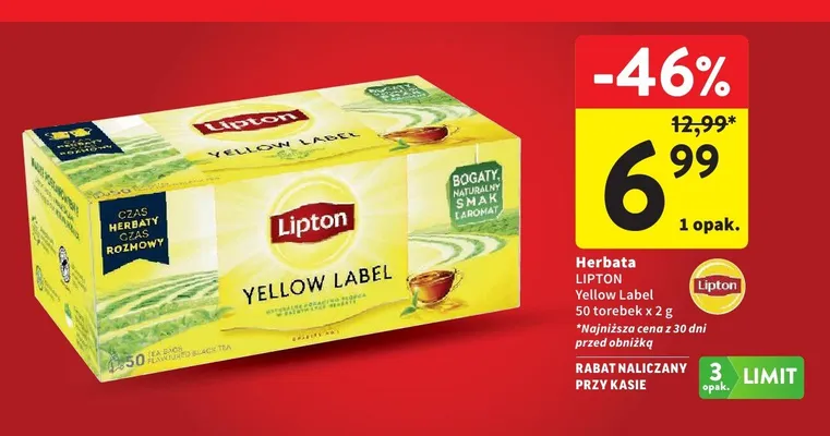 Herbata Lipton Yellow Label promocja w Intermarche