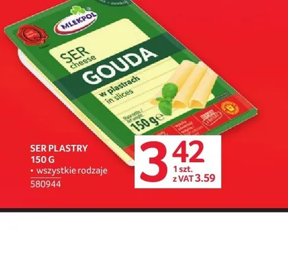 Ser plastry Mlekpol Gouda promocja w Selgros