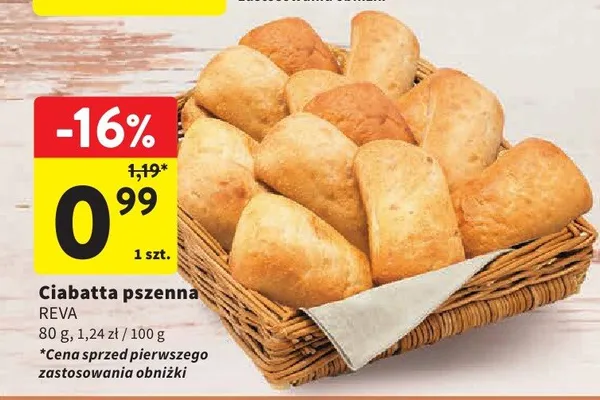 Ciabatta pszenna Reva promocja w Intermarche