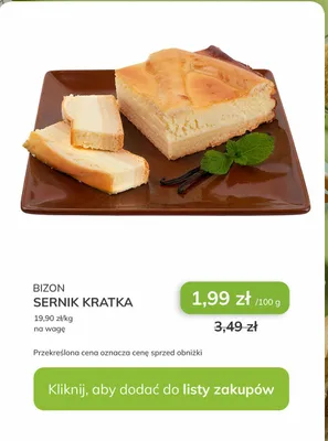 Sernik kratka promocja w Stokrotka