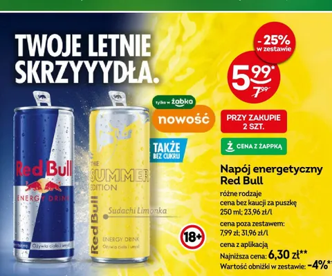 Napój energetyczny Red Bull promocja w Żabka