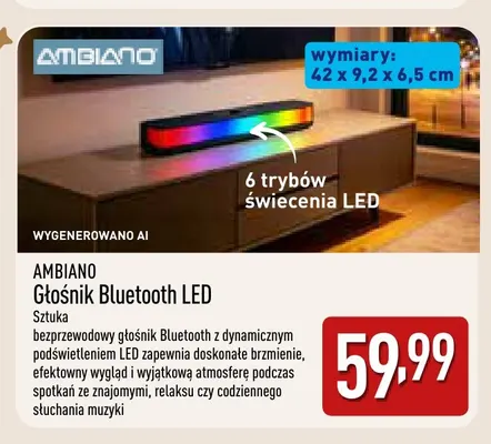 Głośnik Bluetooth LED Ambiano promocja w Aldi