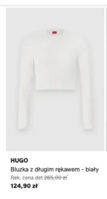 Bluzka z długim rękawem HUGO biała promocja w Lounge by Zalando
