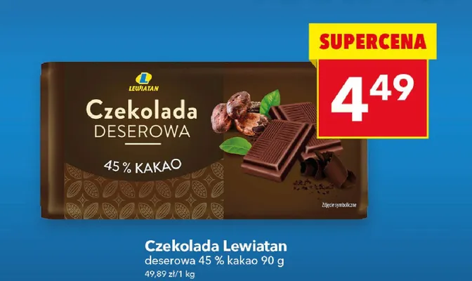 Czekolada deserowa 45% kakao promocja w LEWIATAN