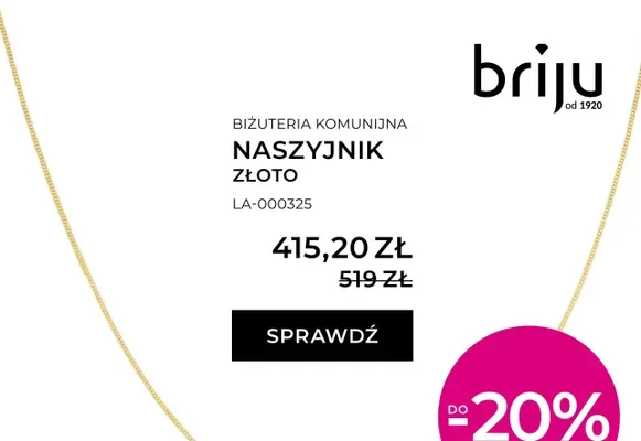 Naszyjnik złoto promocja w Briju