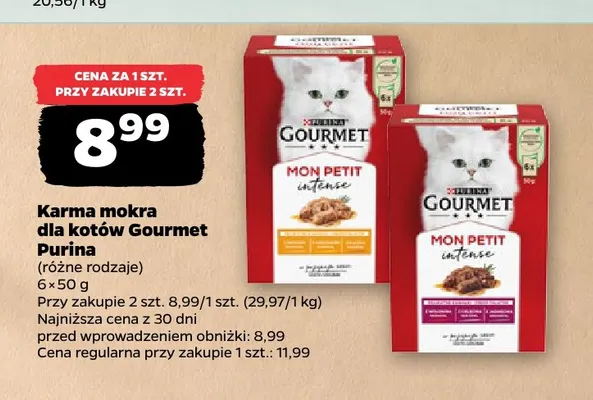 Karma mokra dla kotów Gourmet Purina Mon Petit Intense 6-pak promocja w Netto