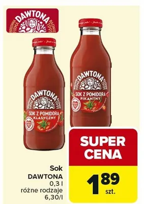 Sok DAWTONA 0,3l różne rodzaje promocja w Carrefour